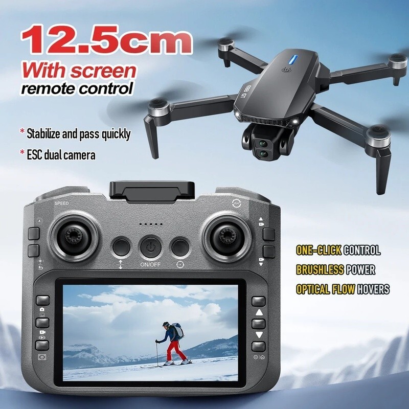 E88 GT drone พร้อมรีโมทคอนโทรลหน้าจอขนาดใหญ่ขนาด 12.5 นิ้วกล้องคู่ FPV HD ถ่ายภาพทางอากาศ quadcopter