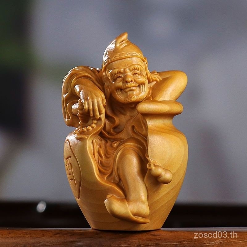 ราคากิจกรรม Boxwood แกะสลักจับชิ้นแผ่นเล่นตกแต่งบ้าน Living พระพุทธรูปรูปปั้นตัวอักษร Jigong Drunk ไ