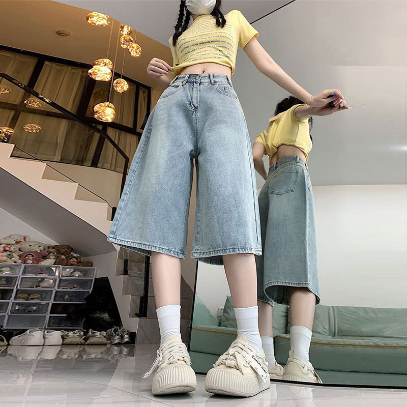 Solovely S-4XL ผู้หญิง เดนิม กางเกง เอวสูง ยีนส์ เกาหลี ลำลอง กางเกงขายาว