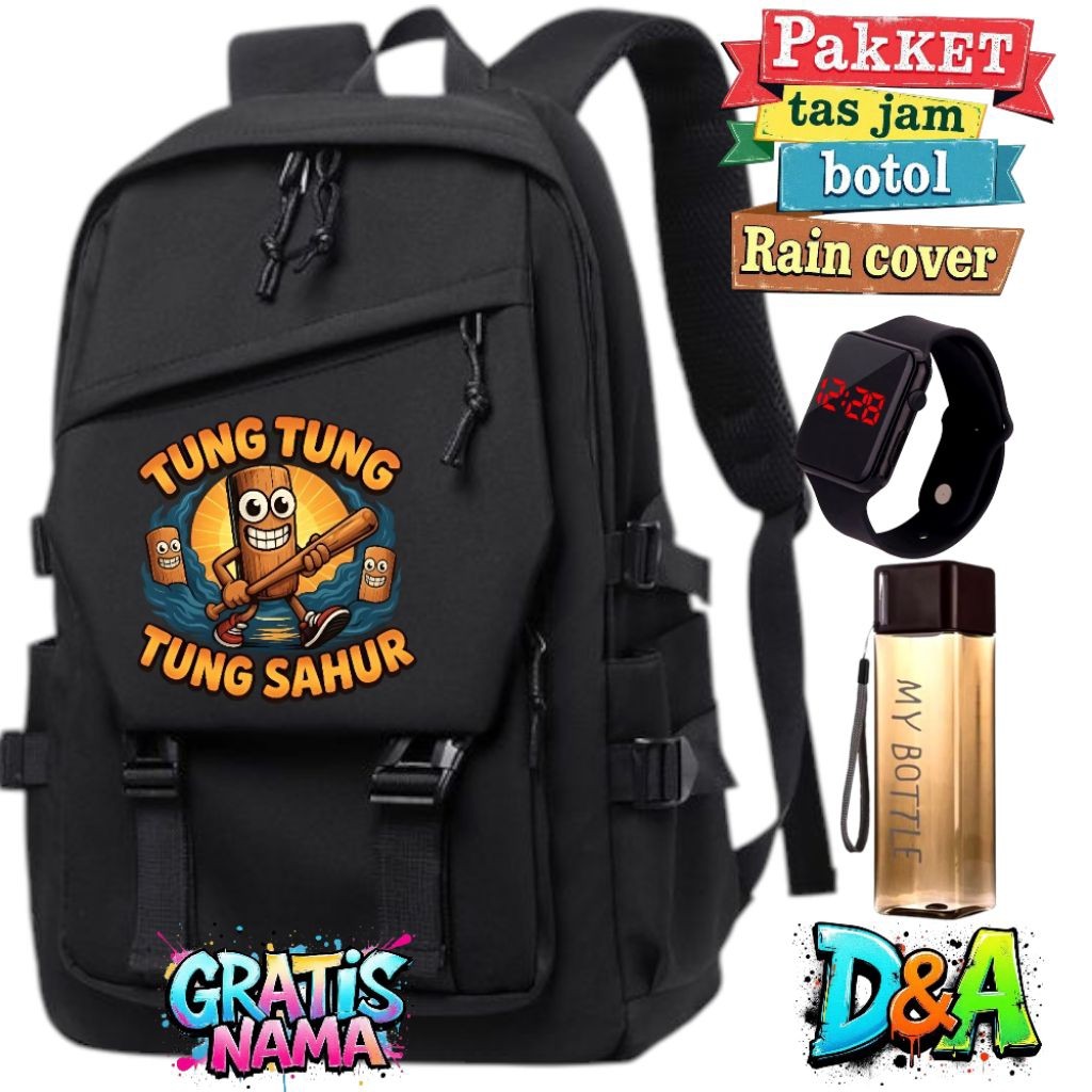 NDS - Tung sahur กระเป๋านักเรียนชายหญิงโรงเรียนประถมศึกษา Middle School Anomali School Backpack