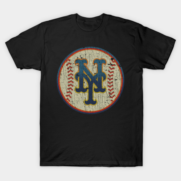 เสื้อยืด Vintage VINTAGE RETRO STYLE - METS BASEBALL RETRO 70S T-Shirt แท้ Cotton 100%