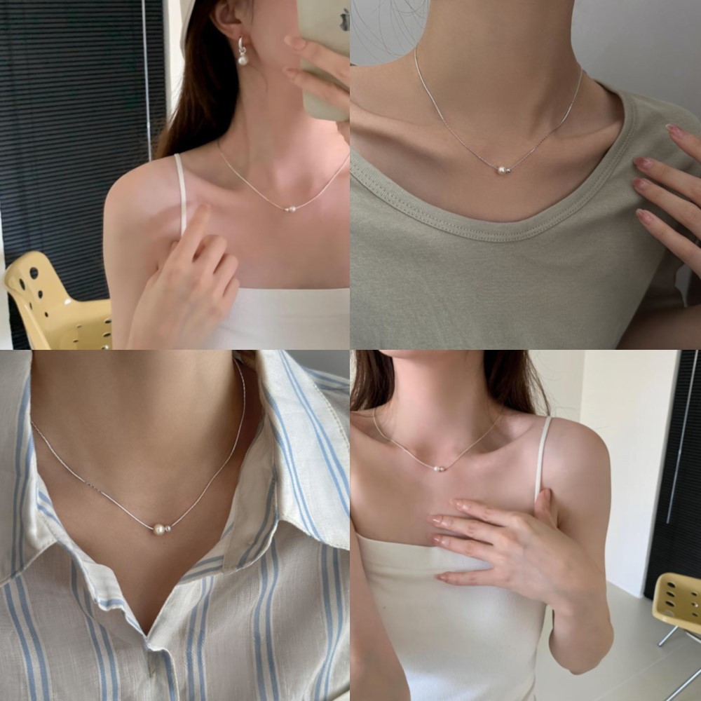 สร้อยคอมินิมอลที่ละเอียดอ่อน สไตล์มุก อิน ที่มีชื่อเสียง อิน ซอก ออกแบบ หรูหรา อเนกประสงค์ ปลอกคอ โซ่