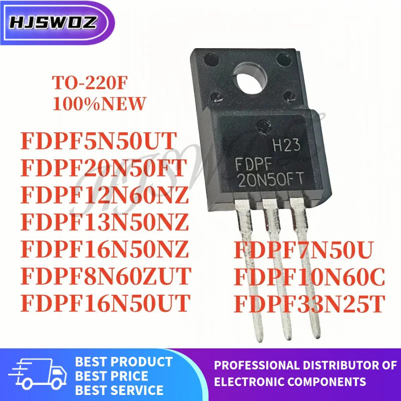 1-5PCS FDPF13N50NZ FDPF12N60NZ FDPF7N50U FDPF5N50UT FDPF16N50UT FDPF8N60ZUTPF FD33N25TPF10N60FT ทราน