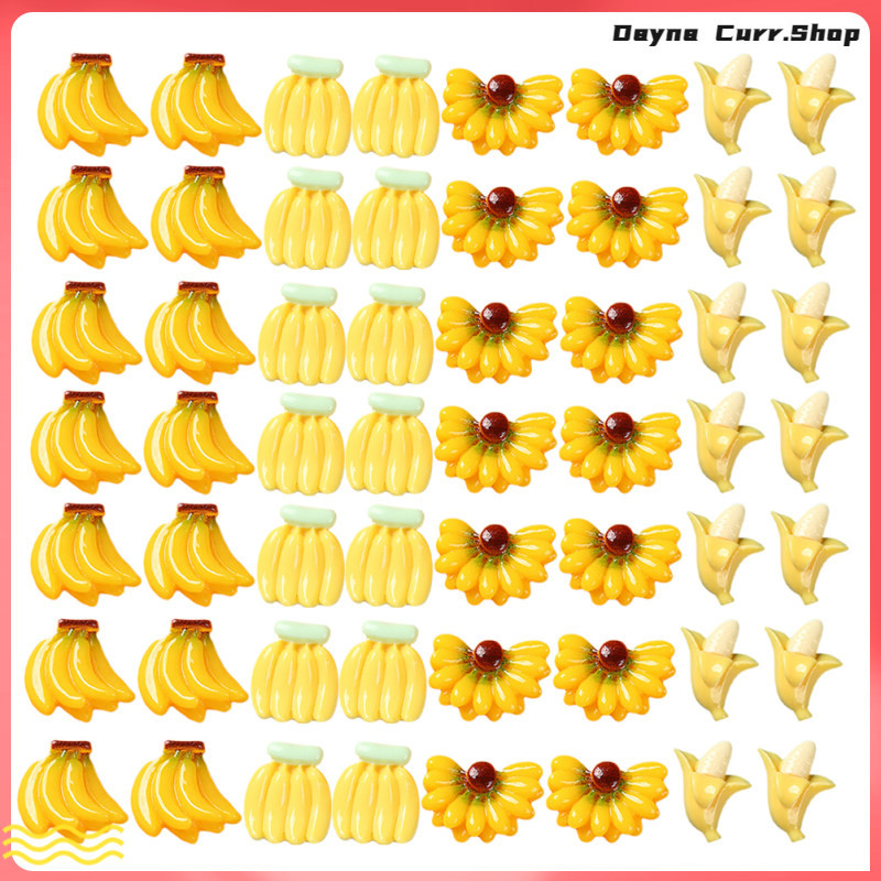 50 ชิ้น Bananas Decor ผลไม้ประดิษฐ์สําหรับร้านอาหาร Mini ของเล่น 2.17X1.79X1.79 ซม.เรซิ่นเด็ก nduni
