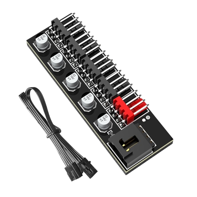 Sun 5 Way Fan Hub 4Pin Extension สําหรับพัดลมระบายความร้อน PC หลายตัวพร้อมติดตั้งง่าย