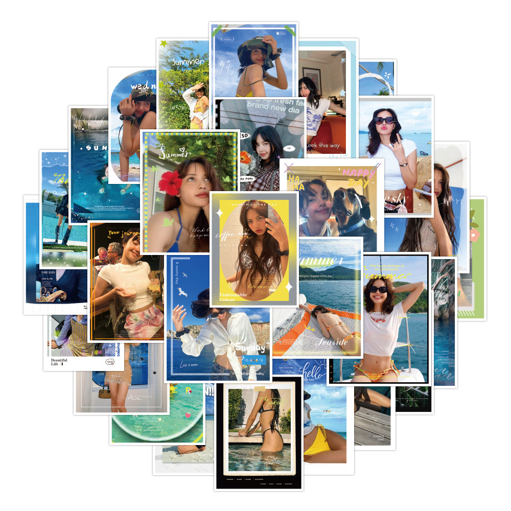 สติ๊กเกอร์ K-Pop Lisa Merch 30 ชิ้น - สติ๊กเกอร์ตกแต่ง DIY สําหรับกระเป๋าเดินทาง, เคสแท็บเล็ตและขวดน