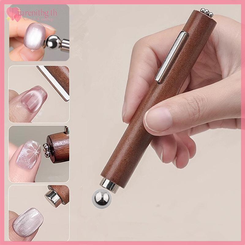 RENBG 3-in-1 Multifunctional Magnetic Cats Eye เล็บแม่เหล็กติดแม่เหล็กลูกปัด Strong เจลโปแลนด์แม่เหล็กปากกากระบอกแม่เหล็ก TH