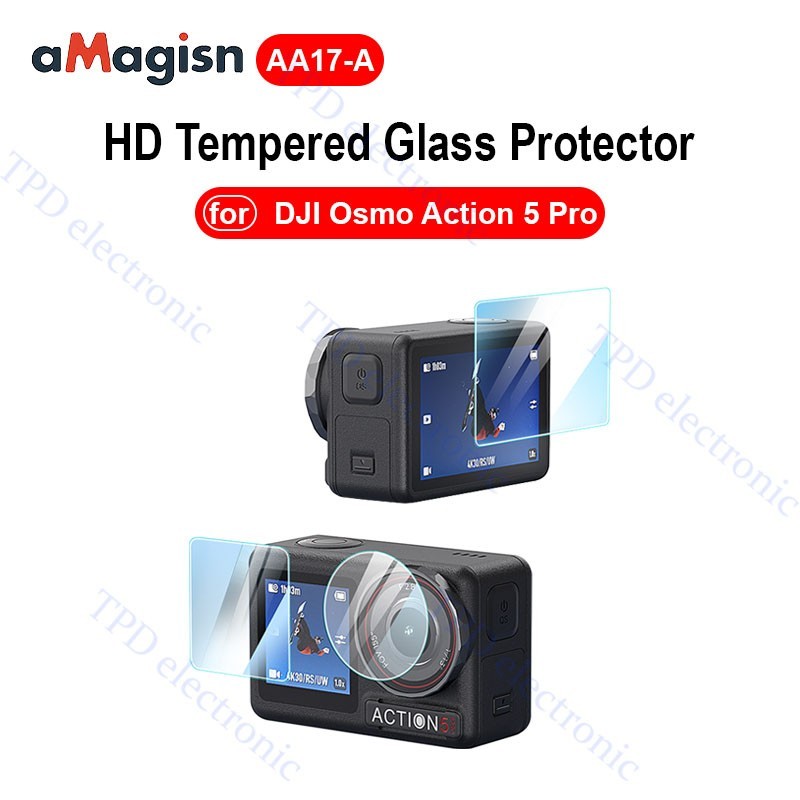 aMagisn ฟิล์มกระจก สำหรับเลนส์ DJI Osmo Action 5 Pro.(AA17-A)