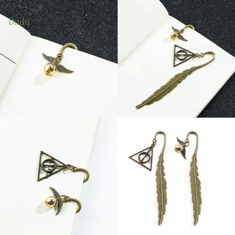 Dudu Feathered ที่คั่นหนังสือโลหะ Hook Book Marks Hairpin Hook Book Marker เครื่องประดับทําอุปกรณ์เส