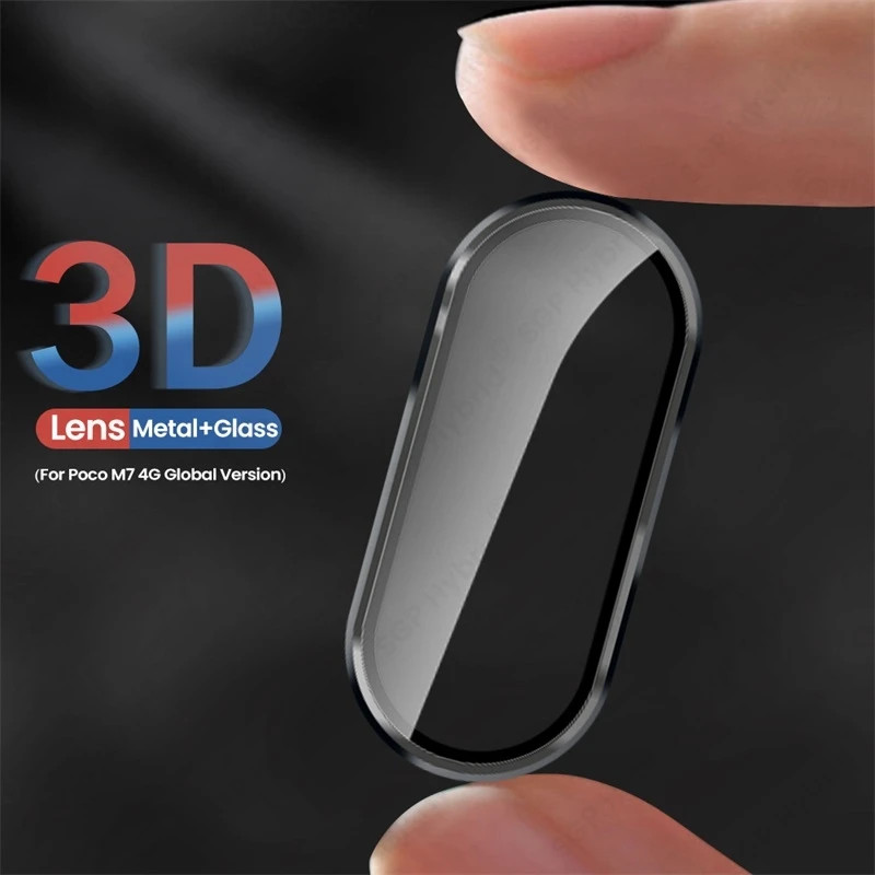 อลูมิเนียมแหวนกล้องเลนส์ Protector กระจกนิรภัยสําหรับ Poco M7 Poco M7 Plus Poko Little M 7 4G Global