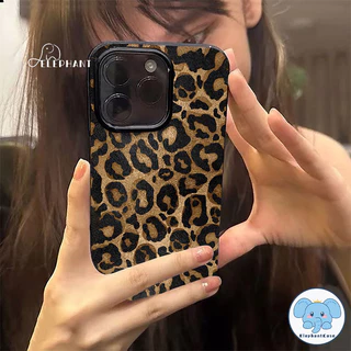 ดอกไม้ เคสไอโฟน15สำหรับ IPhone 17 air 11 16 13 15 14 Pro Max XR XS X Max 14 7 16 Plus แฟชั่นลายเสือดาวหรูหราพื้นผิวมันวา