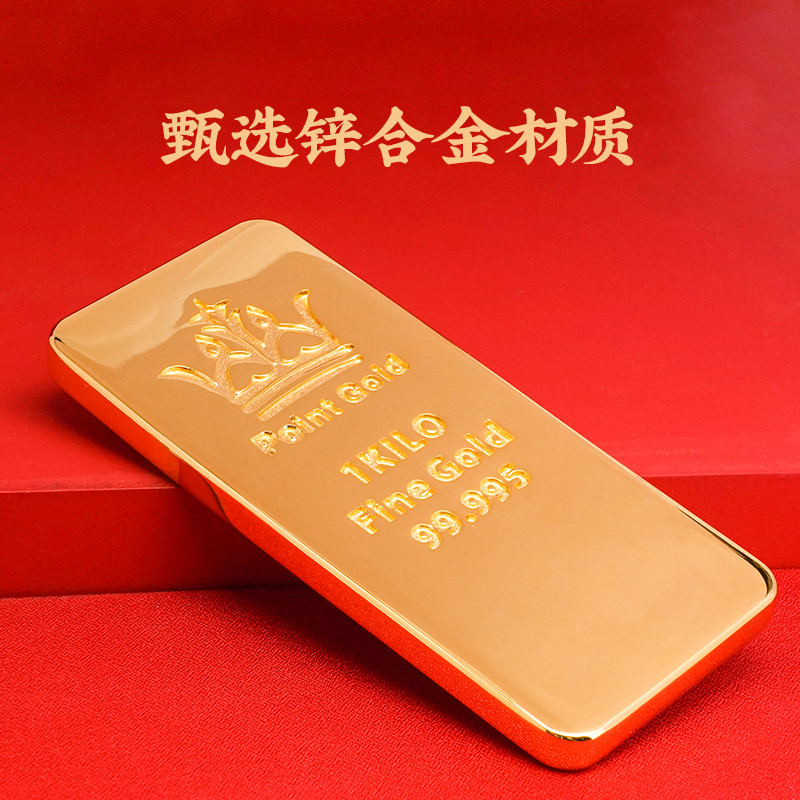 จําลองตัวอย่าง Gold Bar อิฐทองทองแดง Gold-Plated Gram Crown Gold Nuggage Bank Gold Store ลงทุน 1,000