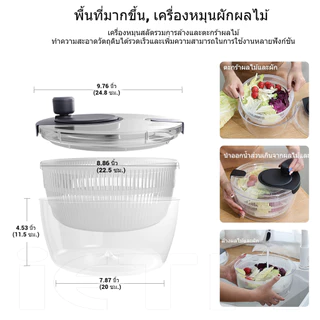iETH เครื่องสลัดผักแบบมือ 4L หมุนแห้งเร็ว! ตะกร้าแยกล้างง่าย ไม่ต้องใช้ไฟฟ้า ประหยัดแรง ประหยัดเวลา สำหรับทำสลัดผักสด ส่งฟรี