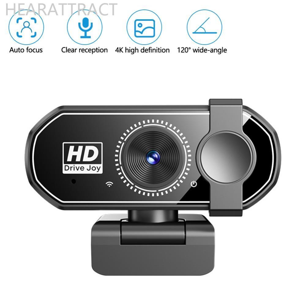 HEARATTRACT USB Plug & Play 1080P/2K/4K HD Webcam สําหรับแล็ปท็อปและเดสก์ท็อปกล้องสตรีมมิ่งโฟกัสอัตโ