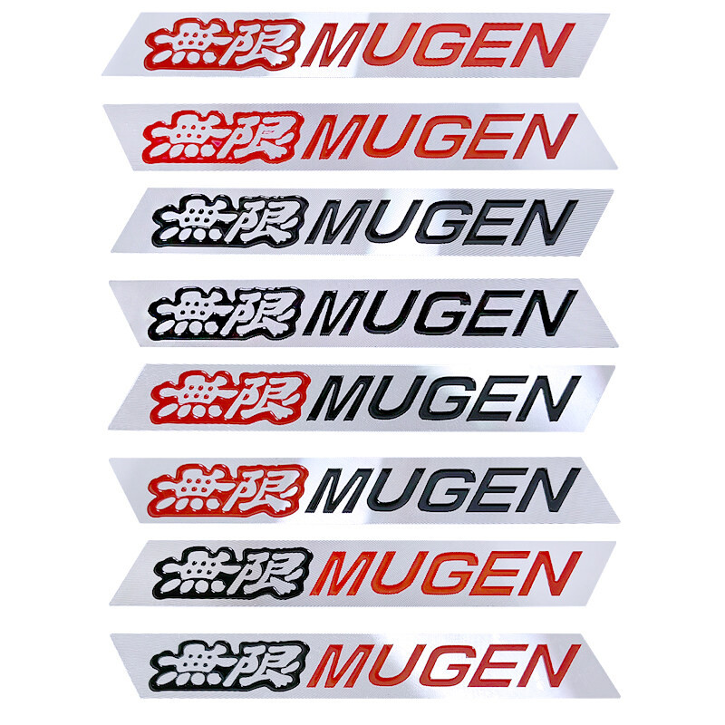 2 ชิ้น/เซ็ตรถสติกเกอร์ MUGEN ป้ายสัญลักษณ์สําหรับ Honda Mugen Accord Civic Pilot Odyssey City CRZ Sp