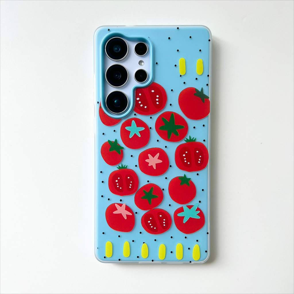 SAMSUNG สีฟ้าน่ารักน่ารักกันกระแทกรูปแบบฝาครอบโทรศัพท์เทียบสําหรับSamsung A23 A24 A25 a55 s25 s22plus ultra Case Girly S23 S23Plus s23fe s24 s24plus s24ultra S21FEปลอก