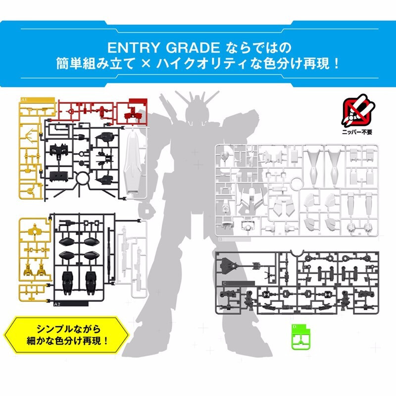 [ดําเนินการด้วยตนเอง] Japan Bandai EG Gundam Assembly Model Toy EG Niu Gundam Ready Stock