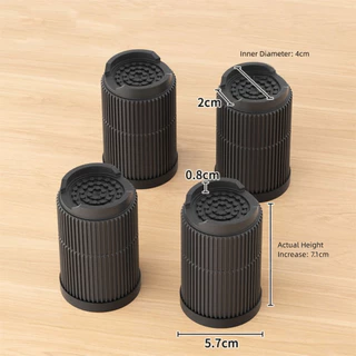 POLI เตียงยก Risers, แผ่นรองฝ่าเท้าเฟอร์นิเจอร์กันลื่นสําหรับงานหนัก, ซักสี่เหลี่ยมกลมแบบปรับได้คุณภาพสูง|รองรับขาโต๊ะเก้าอี้โซฟา