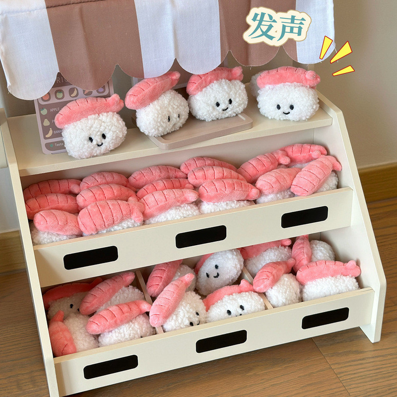 Squeaking Sushi Dog Toy- Interactive Plush มีเสียงสุนัขขนาดเล็ก Vocal ของเล่นน่ารัก Tempura สุนัข Teasing Interactive ตุ๊กตาลูกสุนัข Teething สัตว์เลี้ยง Plush Companion ของเล่น