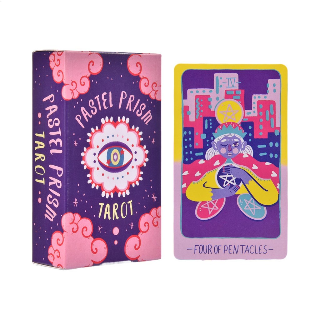 78PCS Eye of the Divine Tarot Deck Soft Prism Tower Deck การ์ดเกมรูปแบบที่มีสีสัน 12X7 ซม.tayenith