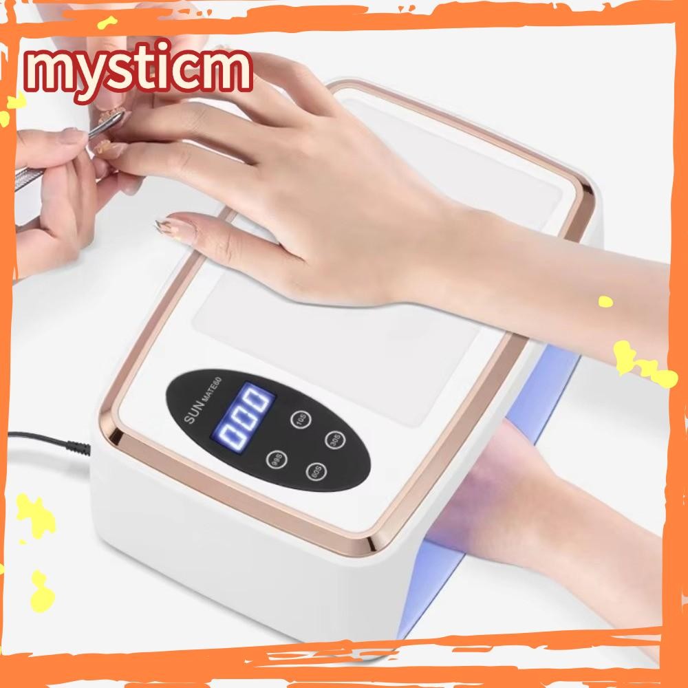 โคมไฟเล็บ MYSTICM เพ้นท์เล็บ|โคมไฟโค้ง UV LED 90LEDs, ไฟอบเล็บด้วยมือคู่แบบพกพาสําหรับร้านทําเล็บ