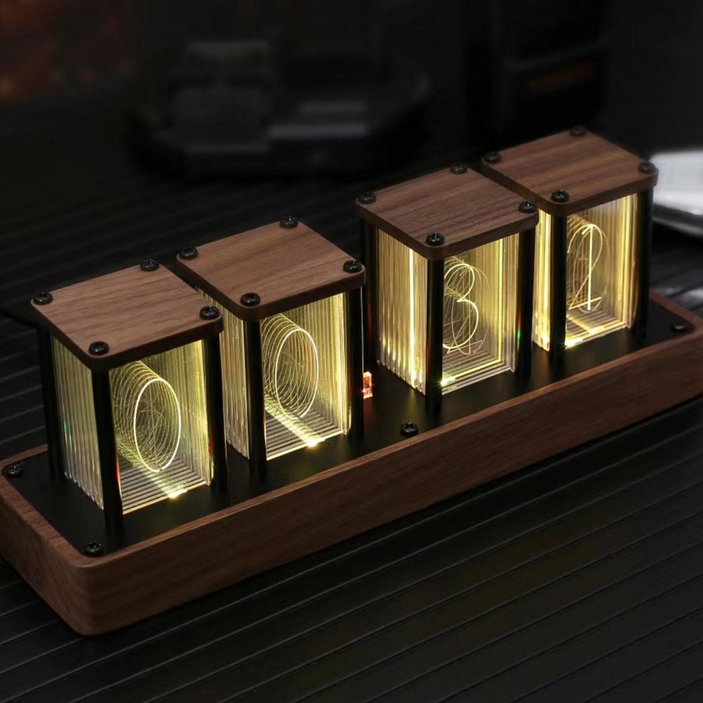 [Tachiuwa21] Nixie Tube Clock Alarm Timer Creative Vintage Room Decor RGB Glow Tube Clock