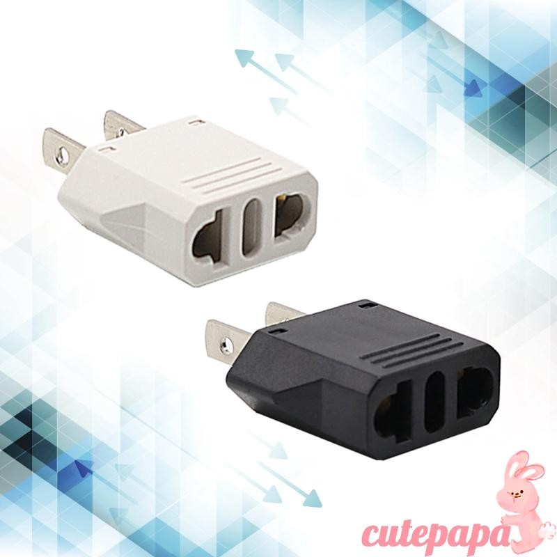 Cutep Travel Plug Adapter US to EU Europe Plug Converter Universal Outlet Adapters 2Pin Flat to 2Pin