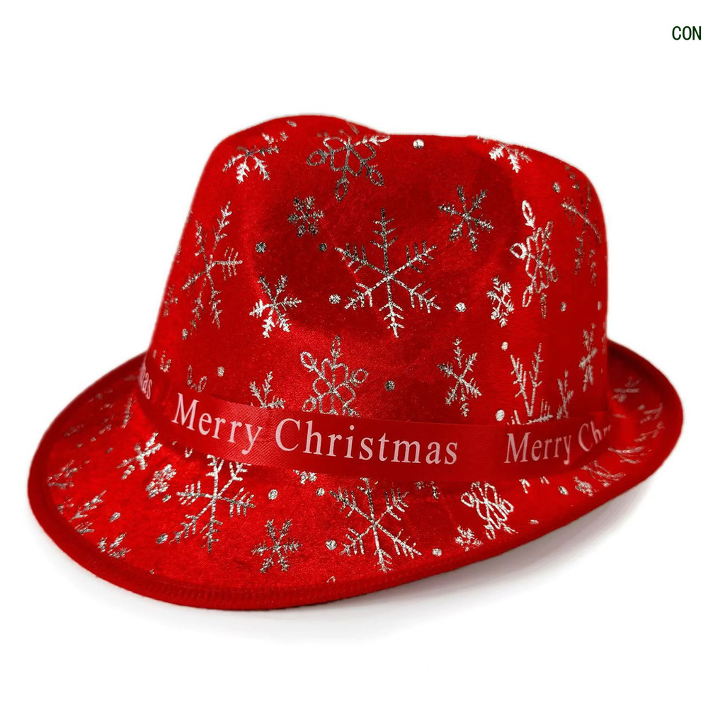 CTA Christmas Party สีแดง Western Christmas Party แจ๊สหมวกสําหรับวันหยุดฉลองเทศกาลเครื่องแต่งกาย San