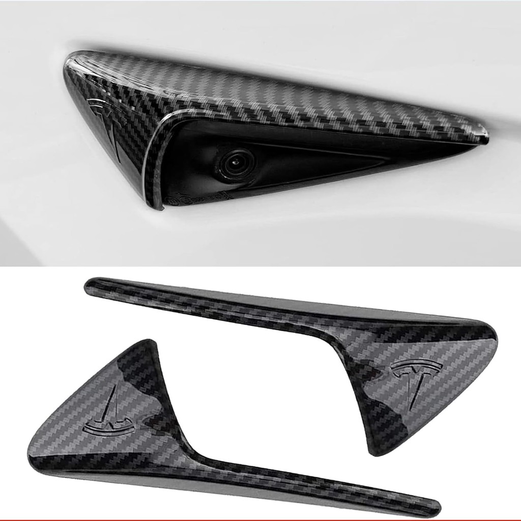 2 ชิ้นฝาครอบกล้องด้านข้างใช้งานร่วมกับ Tesla รุ่น 3 2022 2023 รุ่น Y 2022 2023 ฮาร์ดแวร์ HW 4.0 ไฟเล