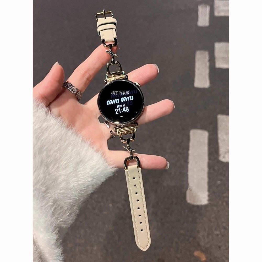 高真ลูกปัดโลหะเพลงสร้อยข้อมือสร้อยข้อมือเหมาะสําหรับ Huaweiwatch3watch4GT2GT3proGT4Advanced Sense Leat