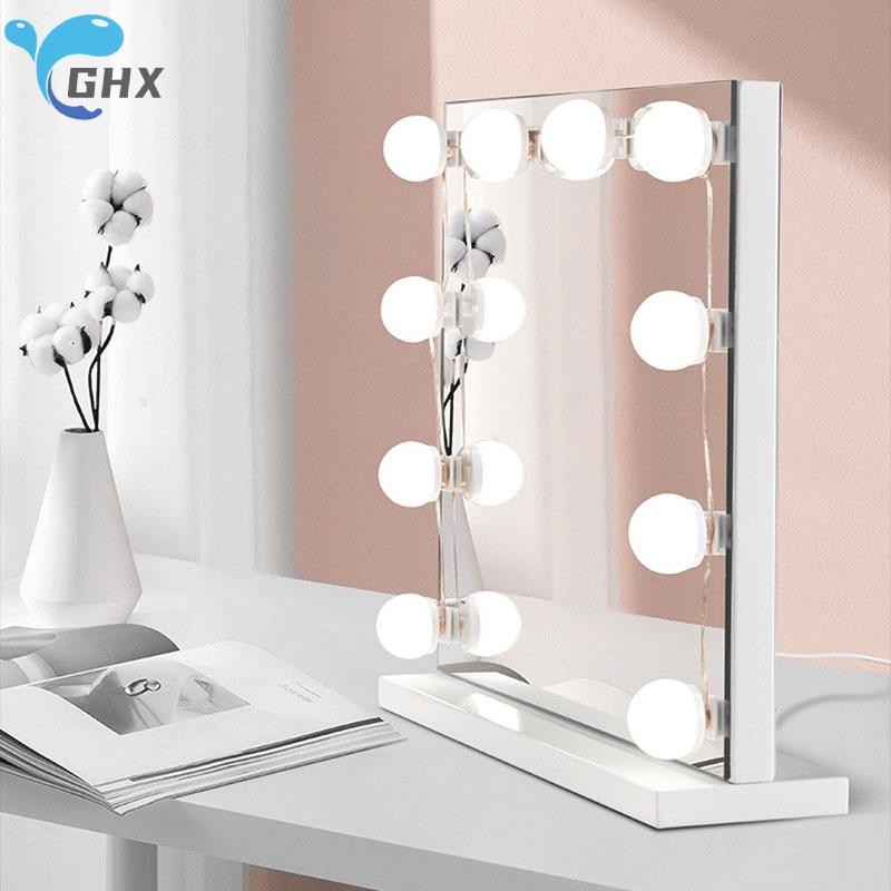 Blowgentlywind หลอดไฟ LED สไตล์ฮอลลี่ ติดโต๊ะเครื่องแป้ง แต่งหน้า USB ชุดไฟกระจก BGW - รูปที่ 3