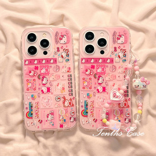 เข้ากันได้กับ IPhone 16 15 14 13 12 11 Pro Max X XR Xs Max 7 8 Plus SE2020 การ์ตูน Kitty Life เคสโทรศัพท์ปกอ่อน