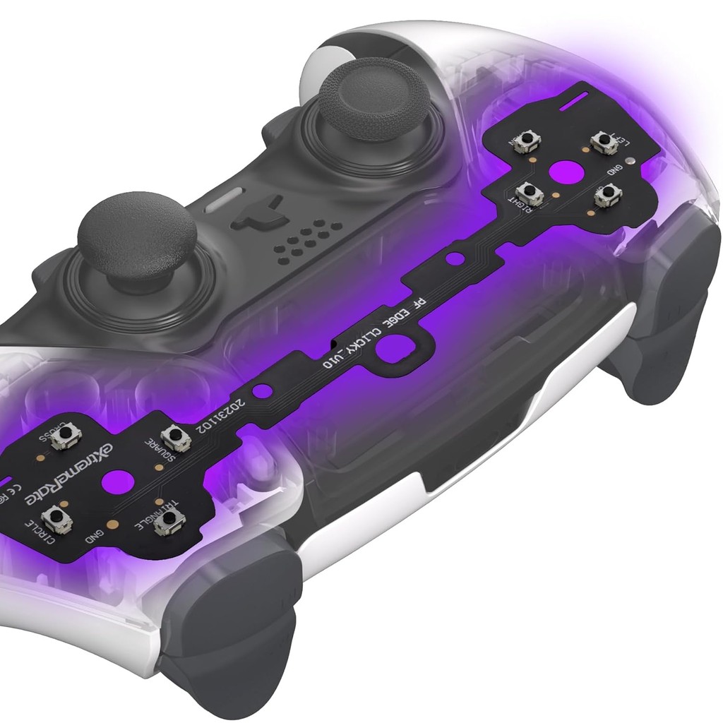 ปุ่มใบหน้าชุดคลิกสําหรับ PS5 Edge Controller, Custom Tactile Dpad ปุ่มการกระทําสําหรับ PS5 Edge Controller D-pad ABXY X วงกลมสแควร์ปุ่มสามเหลี่ยมเมาส์คลิกชุด