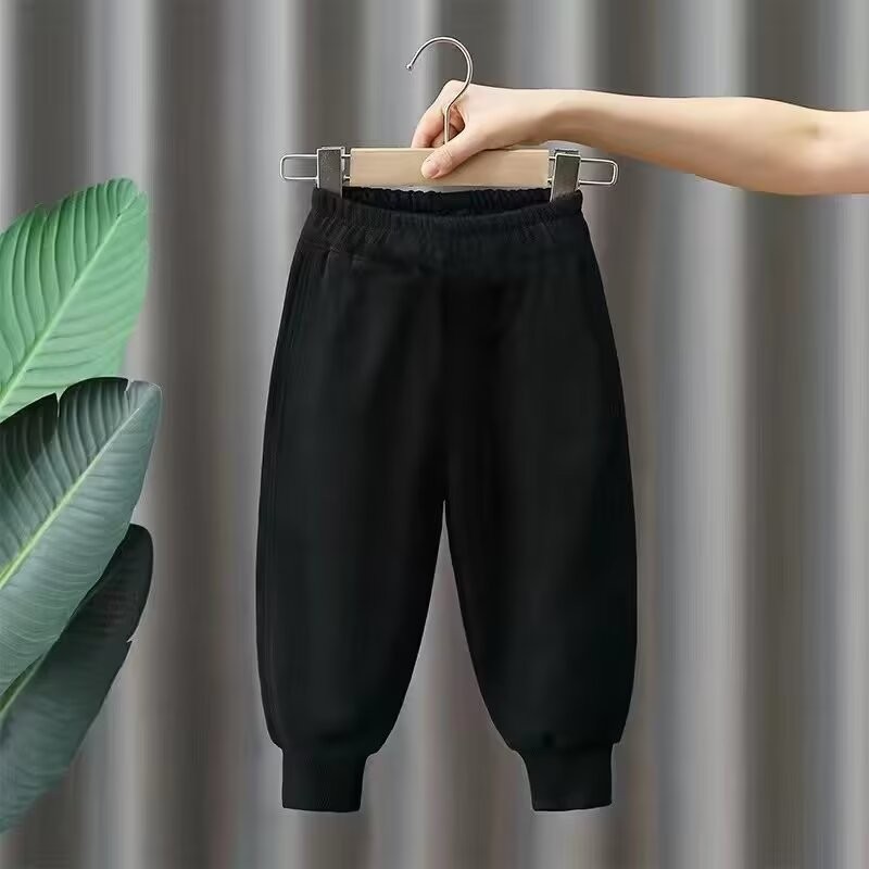 2025 NEW 2025K001 Fish Scale Thin Long Pants P8.5 Black White 100-160 new23 69DF