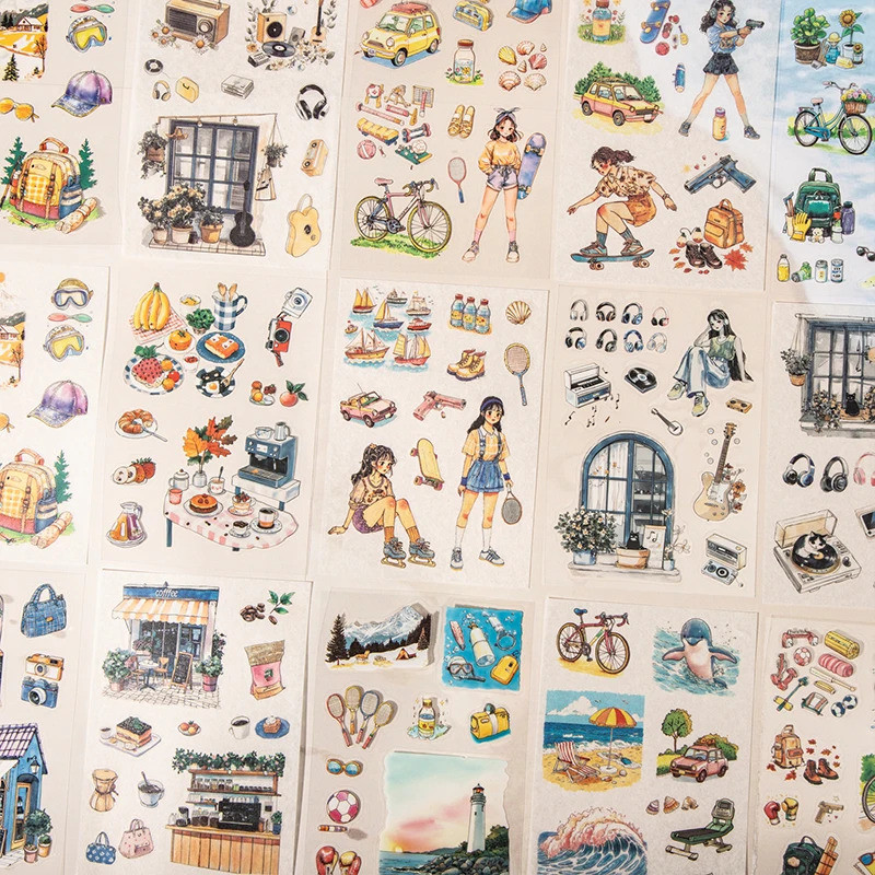 Journal GO 20pcs Ninis Travel Plans สติกเกอร์น่ารักสําหรับ Collage Junk Journal Scrapbooking ตกแต่ง 