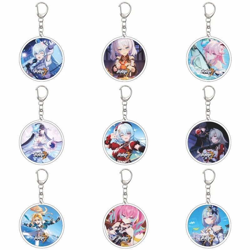 55 มม.อะนิเมะผลกระทบ Honkai 3 พวงกุญแจ Theresa Apocalypse/Elysia/Kevin Kaslana พวงกุญแจอะคริลิครุ่นแ