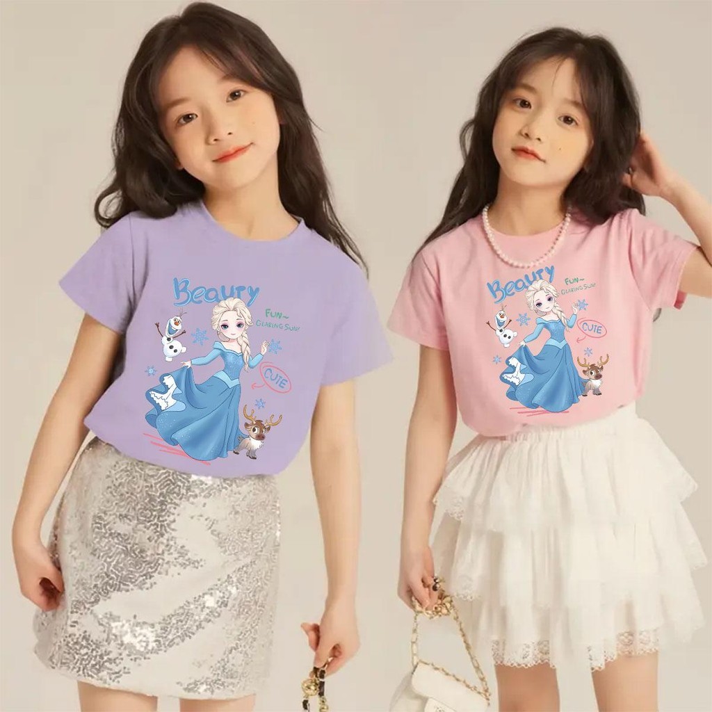 Yout-children เสื้อเด็ก เสื้อคอกลม ใส่สบาย cotton ลายพิมพ์แฟชั่น 2-9 ขวบ เด็ก 'BEAUTY'