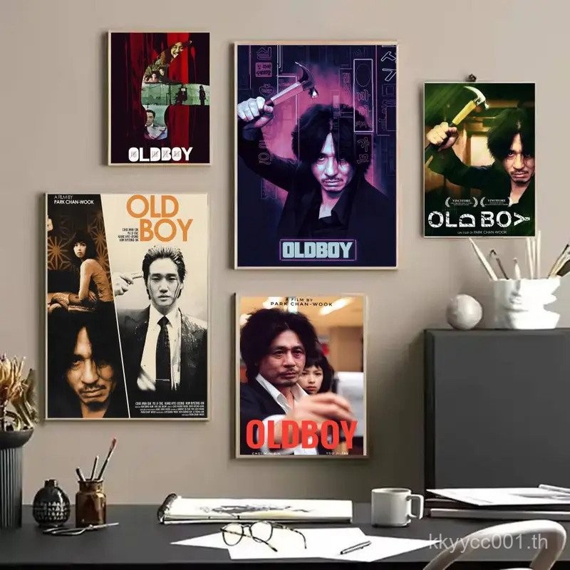 โปสเตอร์ภาพยนตร์คลาสสิก Oldboy พิมพ์HDบนผ้าใบกันน้ำ เหมาะสำหรับตกแต่งบ้านและออฟฟิศ ของขวัญที่สมบูรณ์
