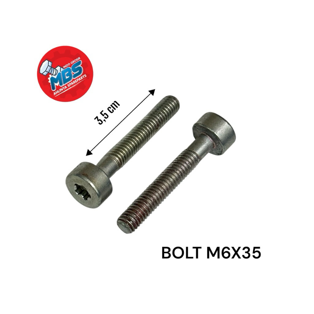 MESIN 10 L-KEY BOLT STAR LENGTH 3.5 cm m6x35 ORIGINAL BOLT ENGINE BODY PLATE