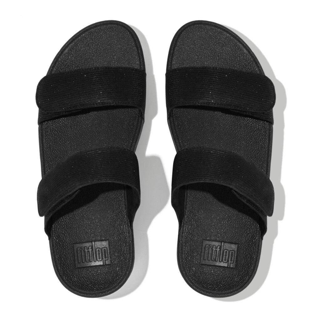 FITFLOP LULU ADJUSTABLE SHIMMERLUX รองเท้าแตะผู้หญิง รุ่น FZ9-090 สี ALL BLACK - รูปที่ 2