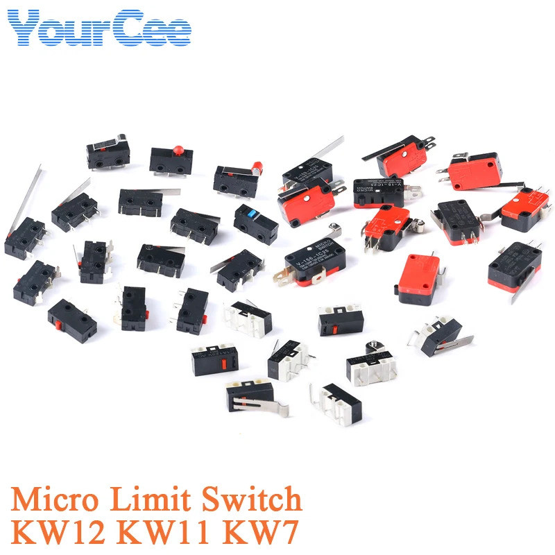 5 ชิ้น Micro Switch 5A/16A 250VAC SPDT Momentary KW7 ลิมิตสวิตช์ V-15-1C25 KW7-0 KW7-1 KW7-2 KW12 KW