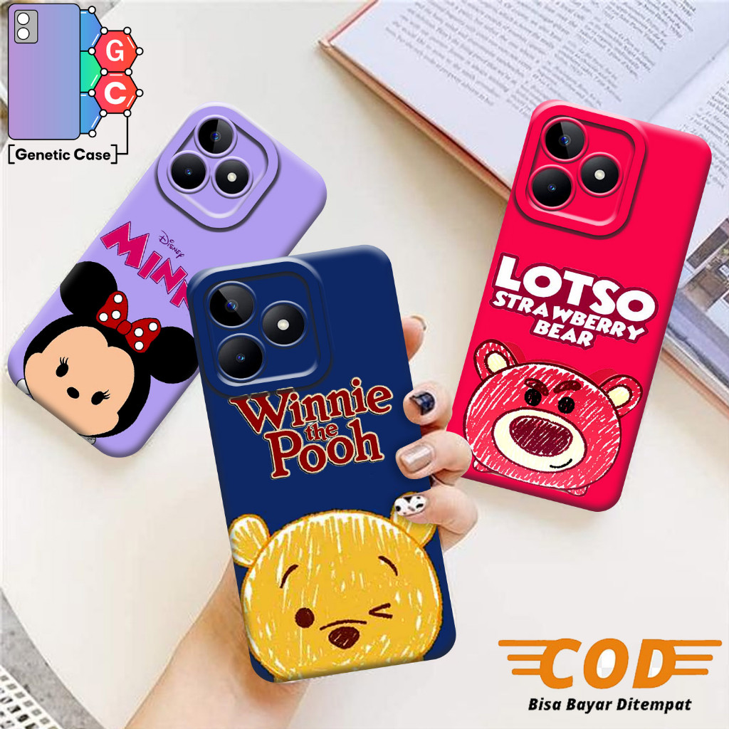 QUEENU SOFTCASE CARTOON สําหรับ REALME 5 10 4G 8i C2 C3 C11 C15 C20 C21 C21Y C25 C30 C31 C33 C53 C55