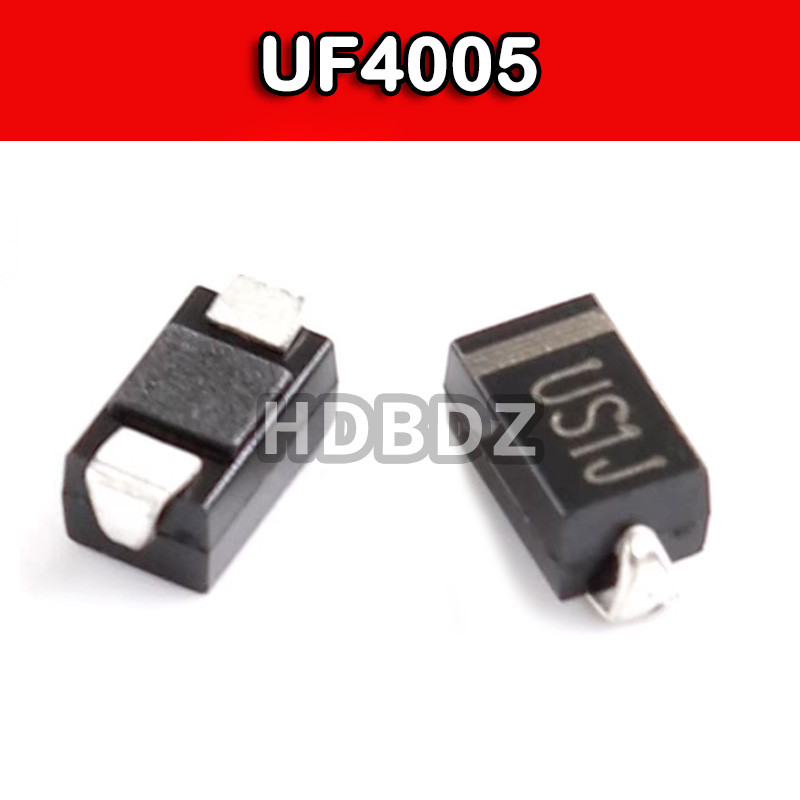 100PCS UF4005 US1J SMA DO-214AC ไดโอดการกู้คืนอย่างรวดเร็ว IC SMD