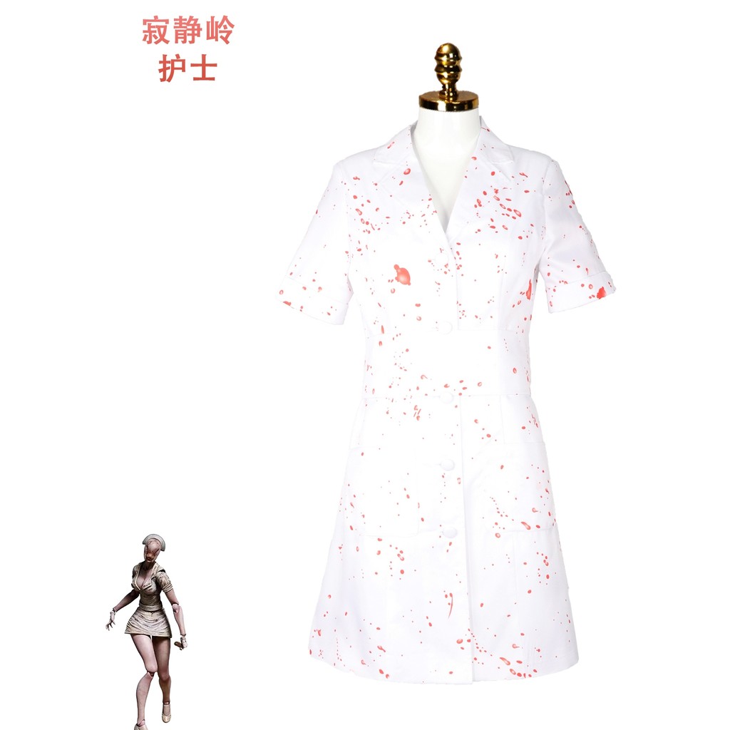 ชุดฮาโลวีน ชุดคอสเพลย์ Silent Hill ชุดคอสสำหรับพยาบาลหญิง Silent Hill รีมาสเตอร์ชุดคอสเพลย์สำหรับพยา