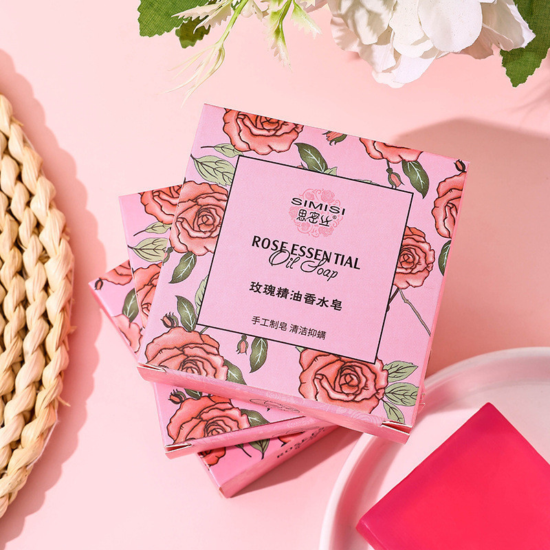 New Product#Rose Perfume Soap Mite Removal Acne Removal Handmade Soap Oil Control Blackhead Removal 