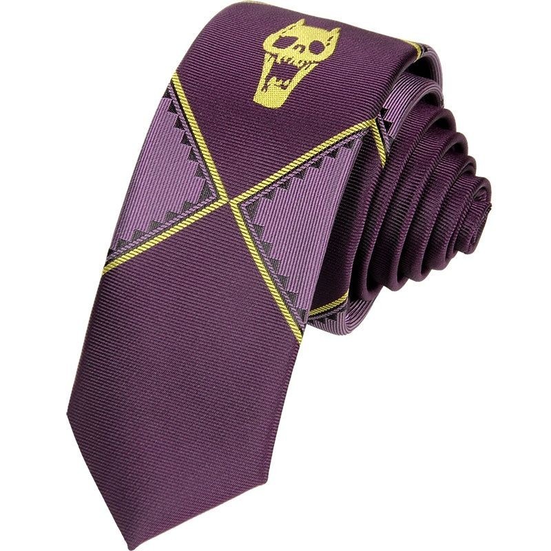 เวอร์ชั่นญี่ปุ่น JOJO Kira Yoshikage Bizarre Adventure Skull สีดําซิป Tie หญิงอะนิเมะ DK Hand Tie ชา