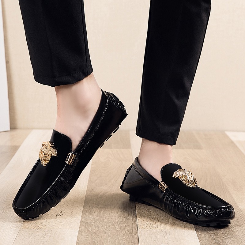 รองเท้าหนังผู้ชาย Mens Casual Loafer Boat Driving Shoes Slip On Loafer รองเท้าหนังน้ําหนักเบาสําหรับ