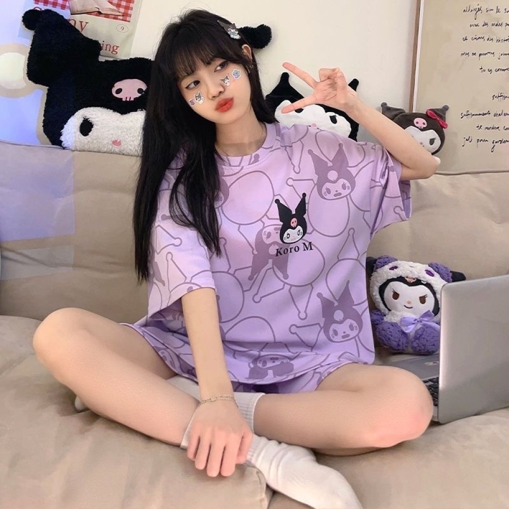 นสตรีฤดูร้อนการ์ตูนแขนสั้นกางเกงขาสั้นฤดูร้อน Tianwang สีแดงสไตล์ฤดูร้อนสุภาพสตรี Homewear Full 678 