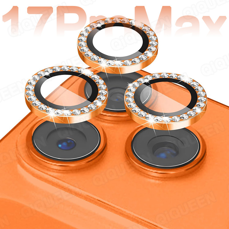 ฟิล์มเลนส์กล้อง เพชร สำหรับ iPhone 11 12 13 14 15 16 17 Pro Max Plus 16e 17Air CameraFilm