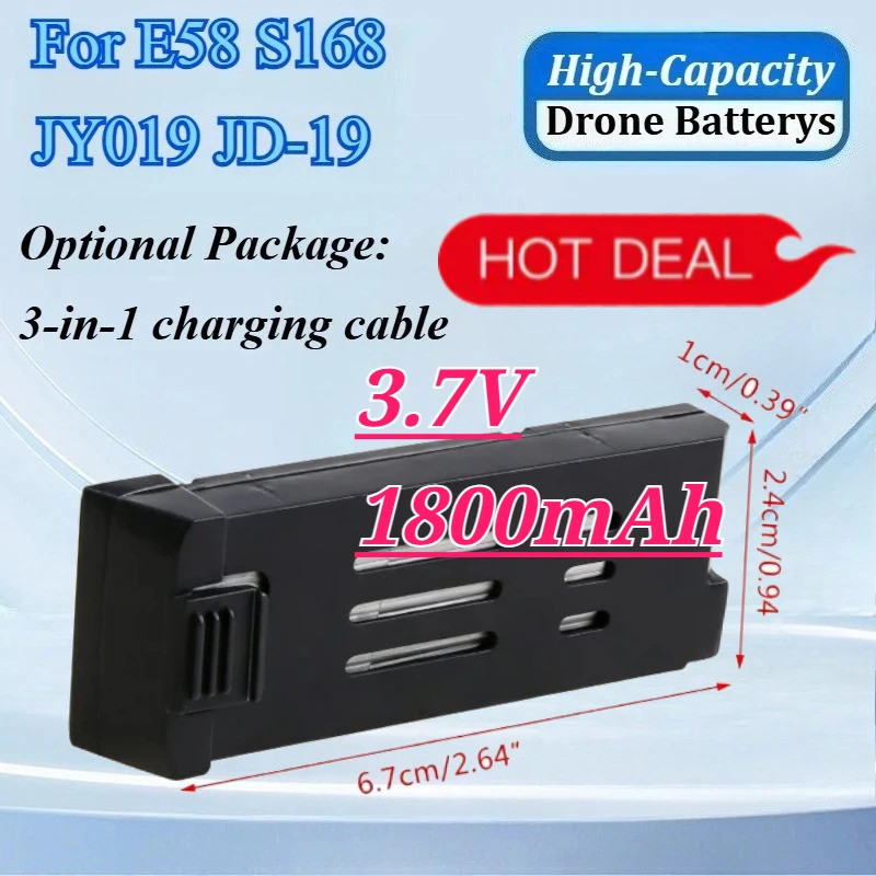 ใหม่ 3.7V 1800mAh Drone แบตเตอรี่สําหรับ S168 JY019 E58 JD-19 RC Drone อะไหล่ Modular แบตเตอรี่ Dron